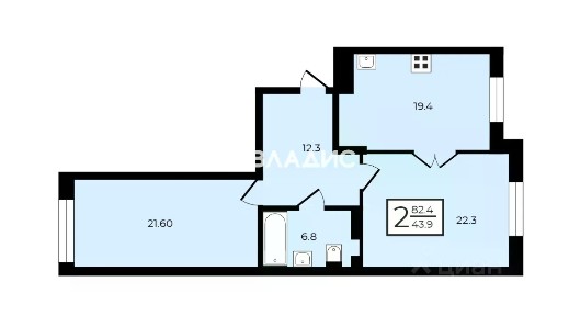 Продается 2-комн. квартира, 82,4 м²