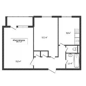 Продается 2-комн. квартира, 49,3 м²