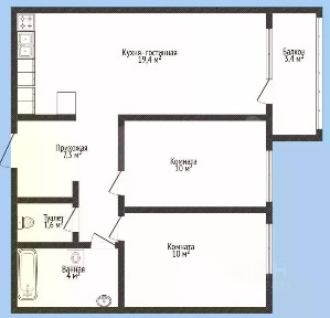 Продается 2-комн. квартира, 51,8 м²