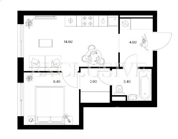 Продается 1-комн. квартира, 34,1 м²