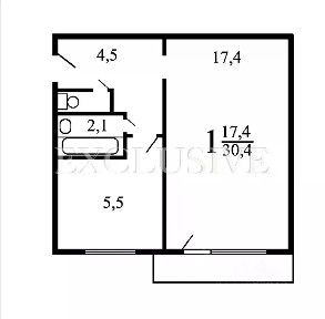 Продается 1-комн. квартира, 30,4 м²