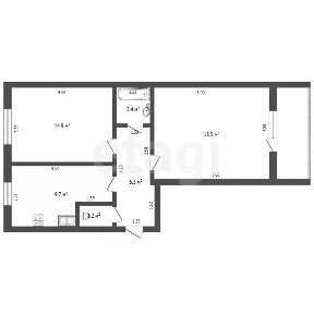 Продается 2-комн. квартира, 53,3 м²