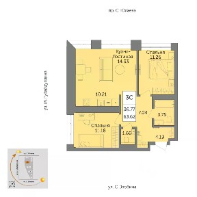 Продается 3-комн. квартира, 63 м²