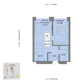 Продается 2-комн. квартира, 48,2 м²