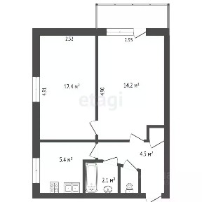Продается 2-комн. квартира, 39,9 м²