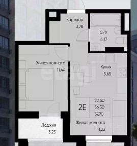 Продается 2-комн. квартира, 39,5 м²