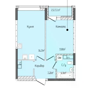 Продается 1-комн. квартира, 39,5 м²