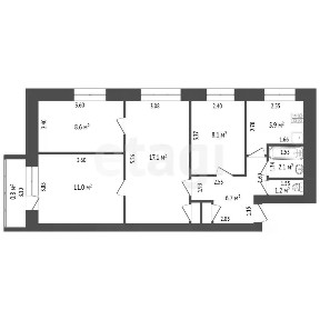 Продается 4-комн. квартира, 60,7 м²