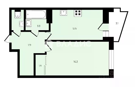 Продается 1-комн. квартира, 43,6 м²
