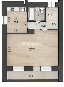 Продается 1-комн. квартира, 34,9 м²