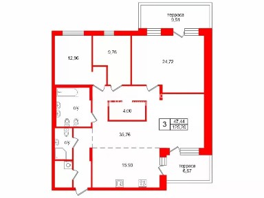 Продается 3-комн. квартира, 125,2 м²