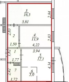 Продается 2-комн. квартира, 56,8 м²