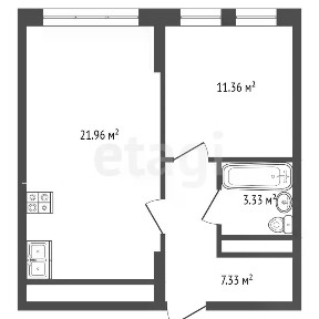 Продается 1-комн. квартира, 43,6 м²