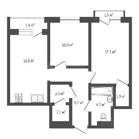 Продается 2-комн. квартира, 69,9 м²