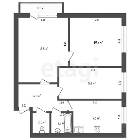 Продается 3-комн. квартира, 49 м²