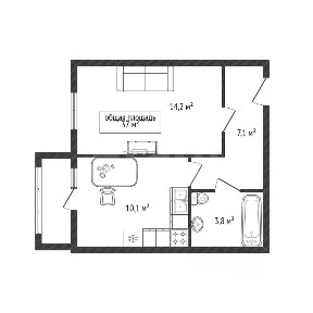 Продается 1-комн. квартира, 37 м²