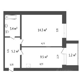 Продается 1-комн. квартира, 32,8 м²