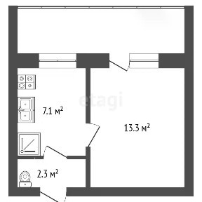 Продается 1-комн. квартира, 22,7 м²