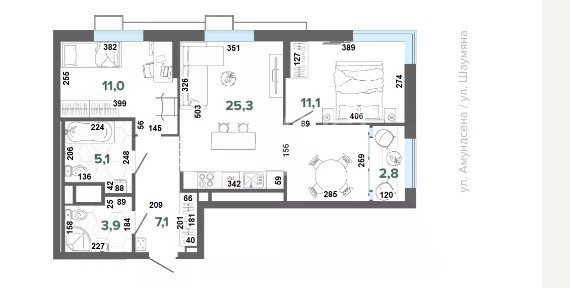 Продается 2-комн. квартира, 65,55 м²