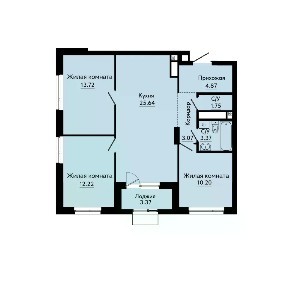 Продается 3-комн. квартира, 76,53 м²