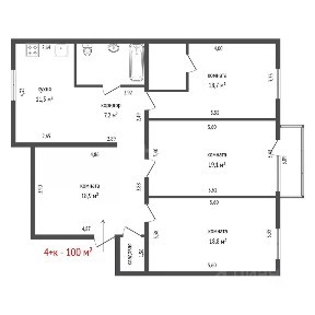 Продается 4-комн. квартира, 100,7 м²