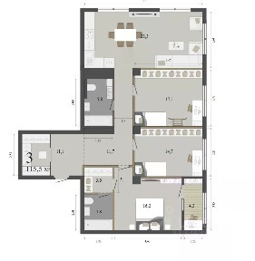 Продается 3-комн. квартира, 115,5 м²