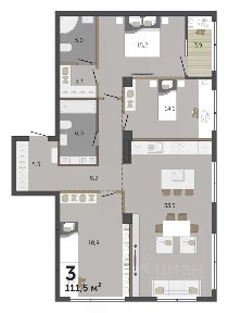 Продается 3-комн. квартира, 111,6 м²