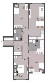 Продается 3-комн. квартира, 86,1 м²