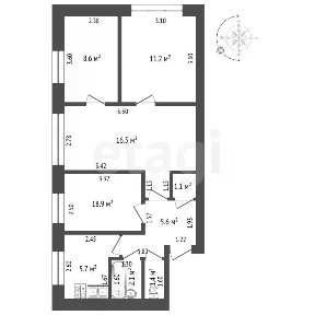 Продается 4-комн. квартира, 60,5 м²