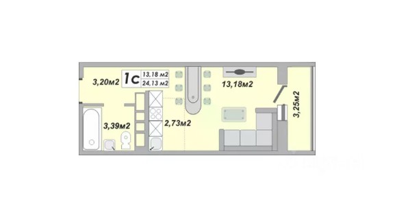 Продается студия, 24,13 м²