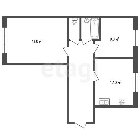 Продается 2-комн. квартира, 52,3 м²