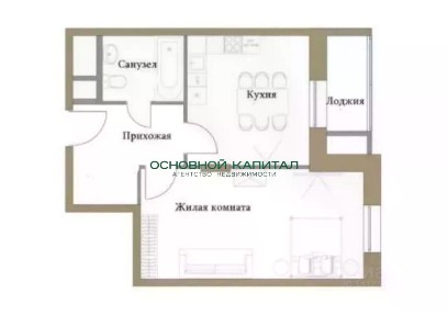 Продается 1-комн. квартира, 43,1 м²