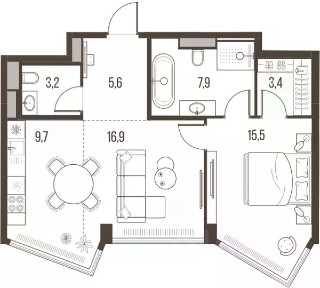 Продается 2-комн. квартира, 62,2 м²