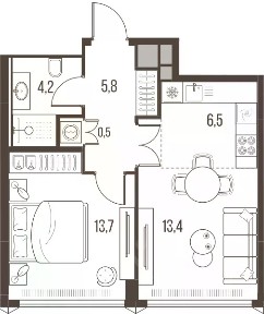 Продается 2-комн. квартира, 44,1 м²