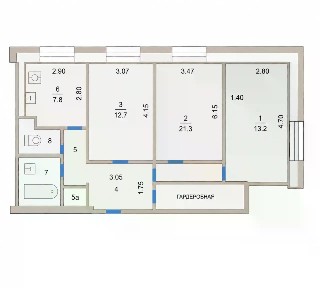 Продается 3-комн. квартира, 70 м²