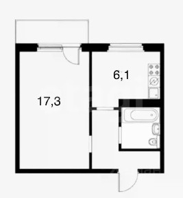 Продается 1-комн. квартира, 30,8 м²