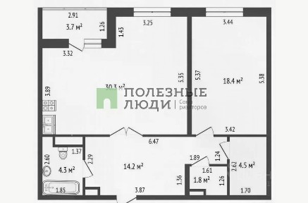 Продается 2-комн. квартира, 73,5 м²