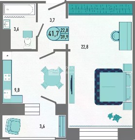 Сдается 1-комн. квартира, 39,9 м²