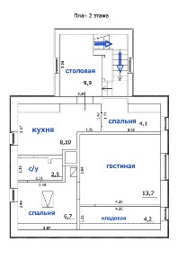 Продается 2-этажный таунхаус, 62 м²