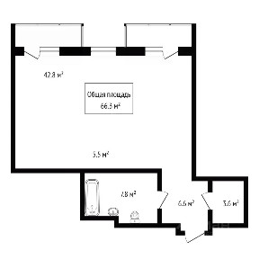 Продается студия, 66,3 м²