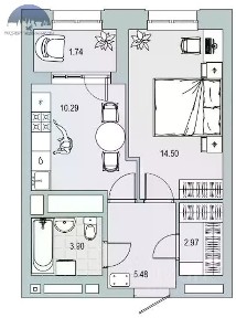 Продается 1-комн. квартира, 38,88 м²