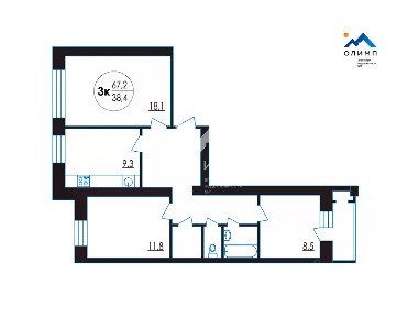 Продается 3-комн. квартира, 67,2 м²