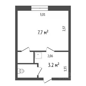 Продается студия, 12,6 м²