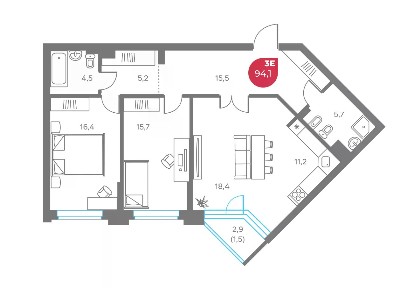 Продается 3-комн. квартира, 94,1 м²