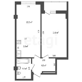 Продается 2-комн. квартира, 43,5 м²