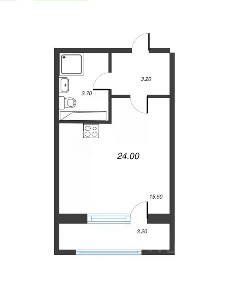Продается студия, 23,9 м²