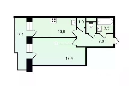 Продается 1-комн. квартира, 47,6 м²
