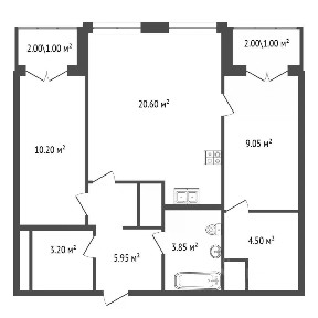 Продается 2-комн. квартира, 56,3 м²