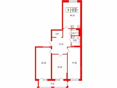 Продается 3-комн. квартира, 95,4 м²