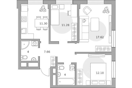 Продается 3-комн. квартира, 67,96 м²